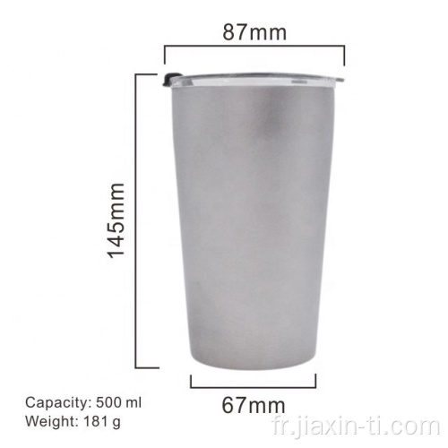 Tasses isothermes de 500 ml pour bière en titane